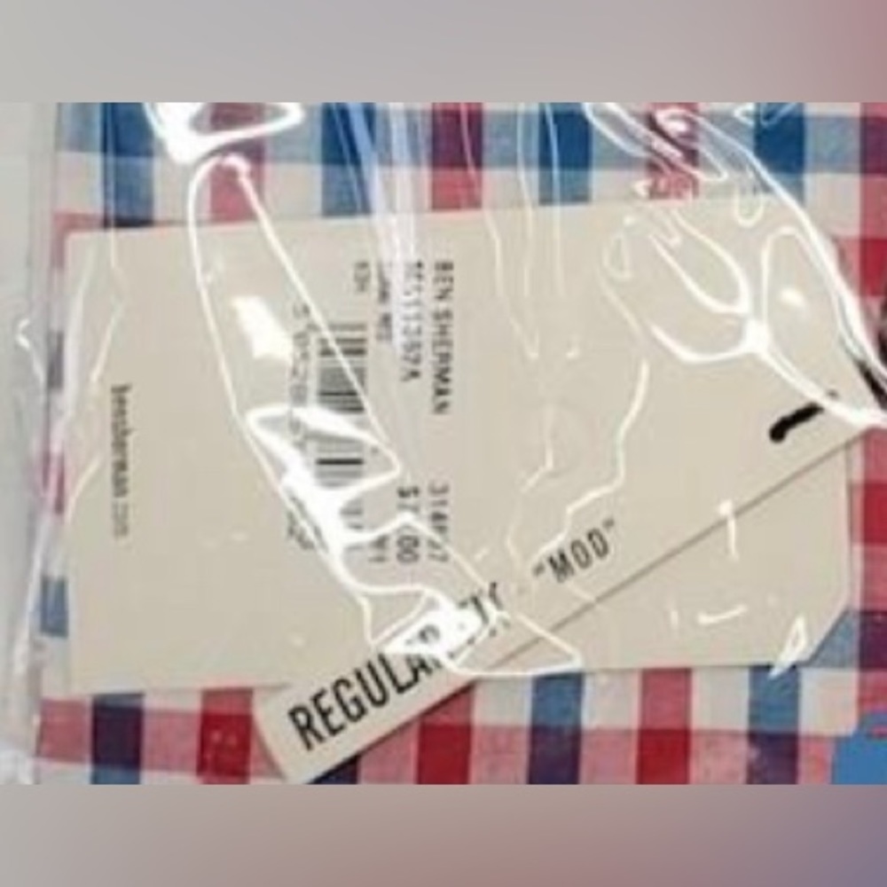 Ben Sherman,Red,White and Blue House Gingham Long Sleeve Shirt. NWT Size Large - Picture 5 of 5
